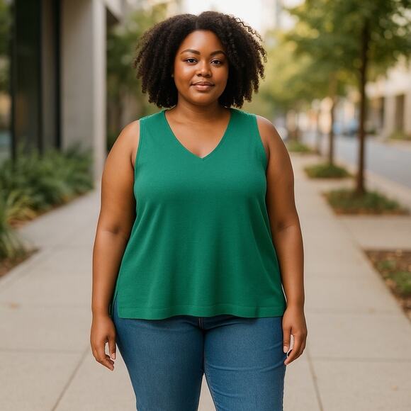 Apt. 9 Pullover Sleeveless V-Neck Sweater Vest Metallic Sparkle Size XL - Picture 14 of 14